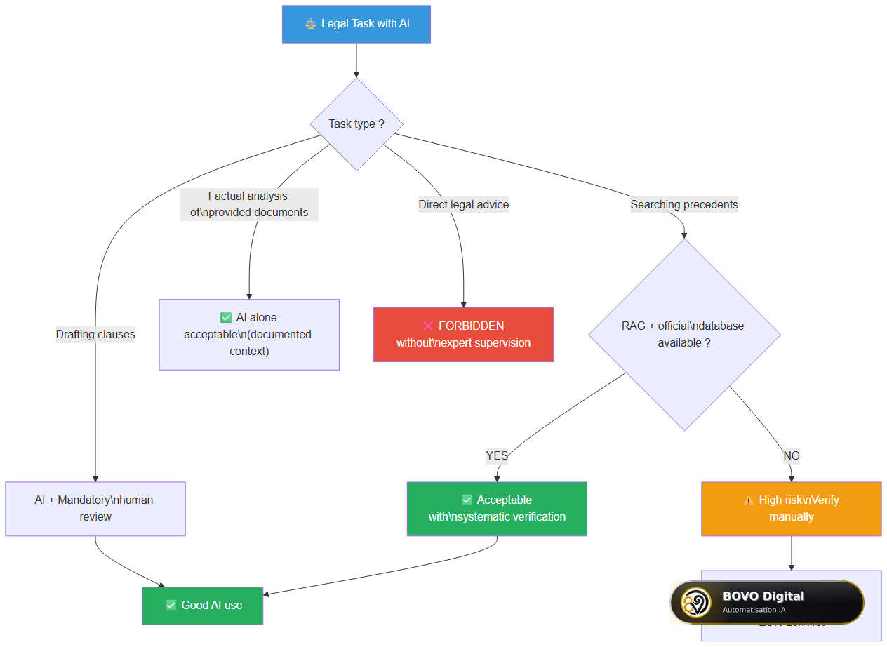 When to use AI for legal tasks: decision tree
