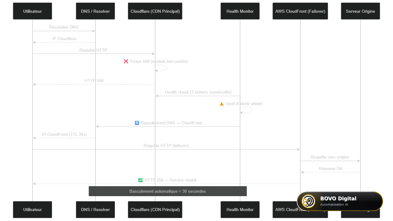 Séquence de failover multi-CDN automatique : bascule en moins de 30 secondes