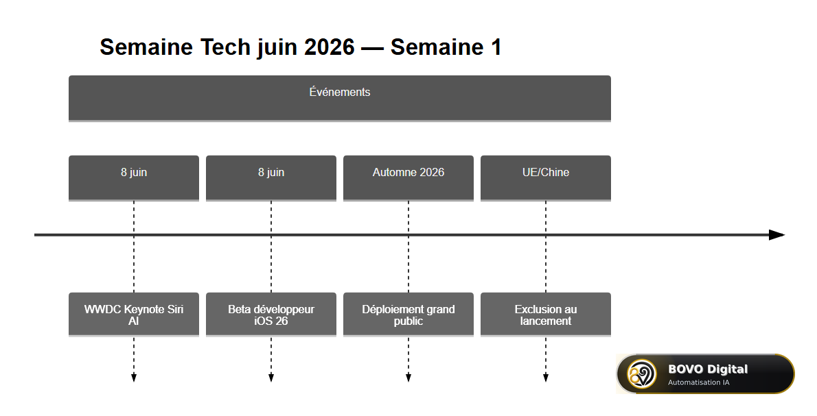 Chronologie des événements tech majeurs de la première semaine de juin 2026