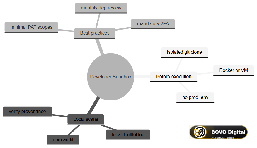 Developer sandbox before running third-party repos